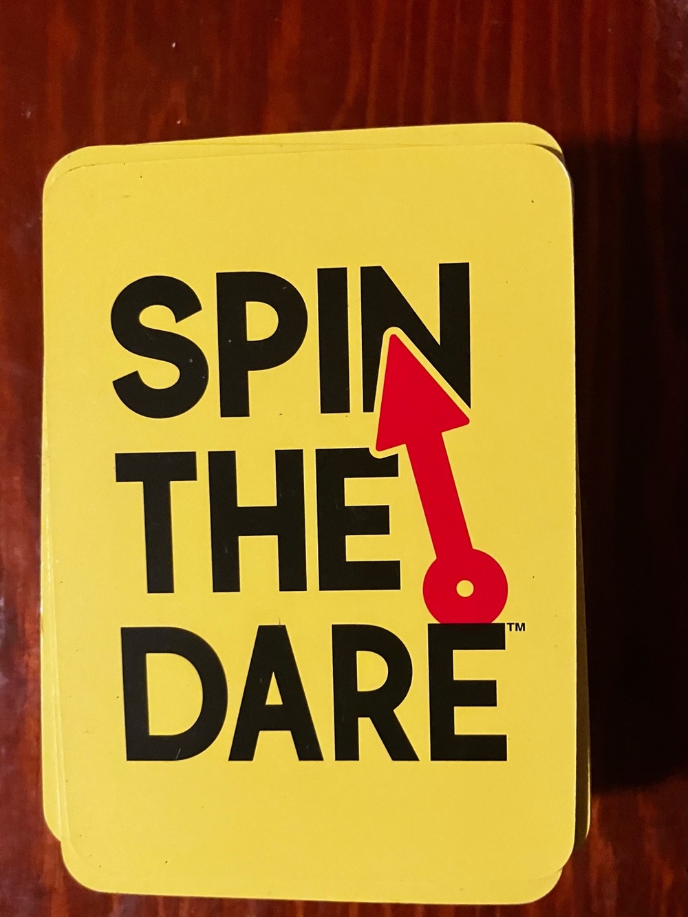 Spin The Dare Party Card Game - Yellow
